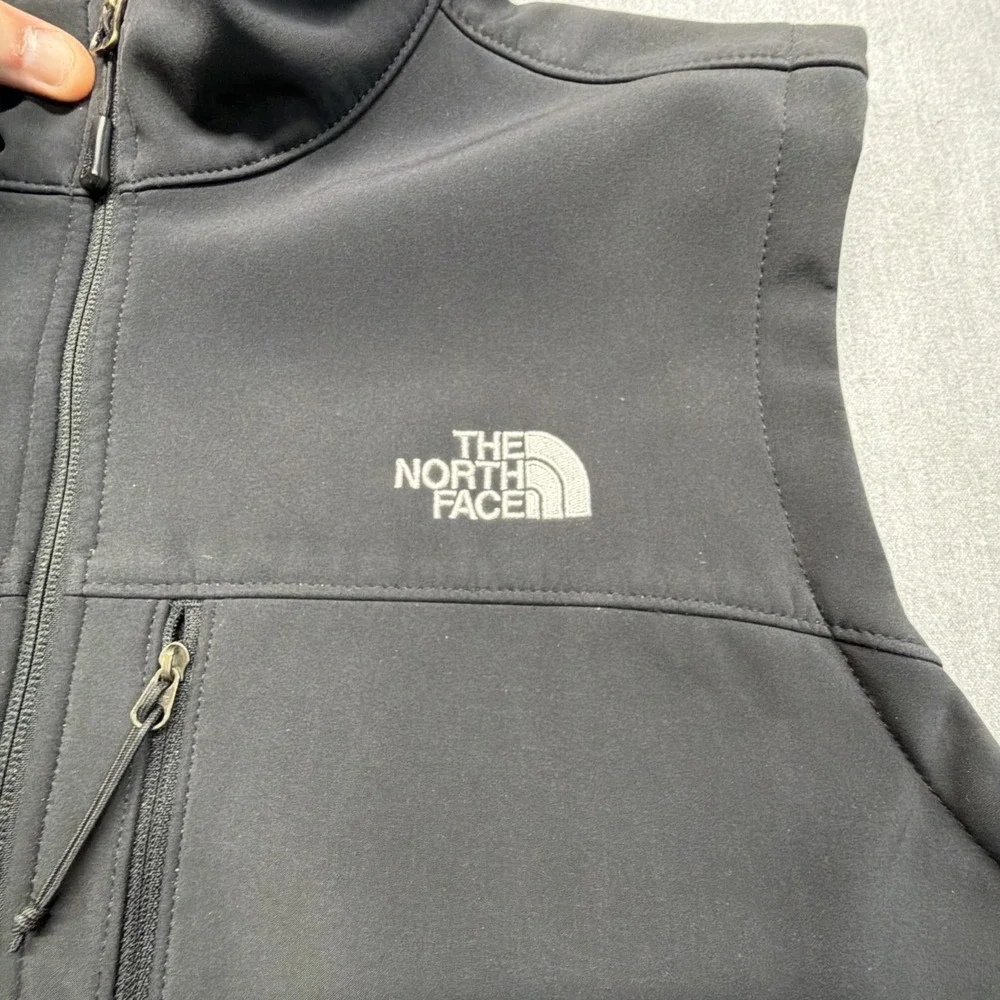 The North Face Vest Jacket Mens XL Black Soft Shell Full Zip Fleece Lined